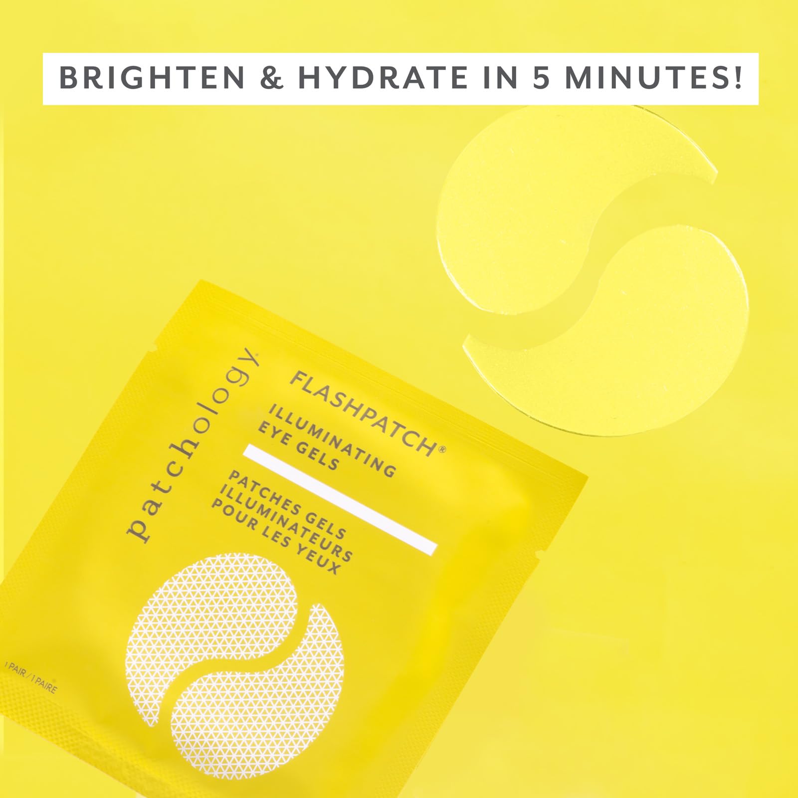 Close-up of Patchology eye gels delivering brightening effect in seconds