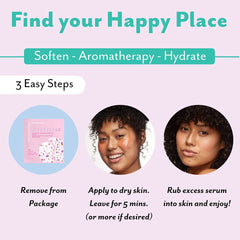 Patchology Happy Place under-eye patches during application suggest soothing depuffing overnight care