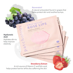 Patchology hyaluronic-acid-resveratrol-lip-mask close-up highlights intense moisture and nourishment.
