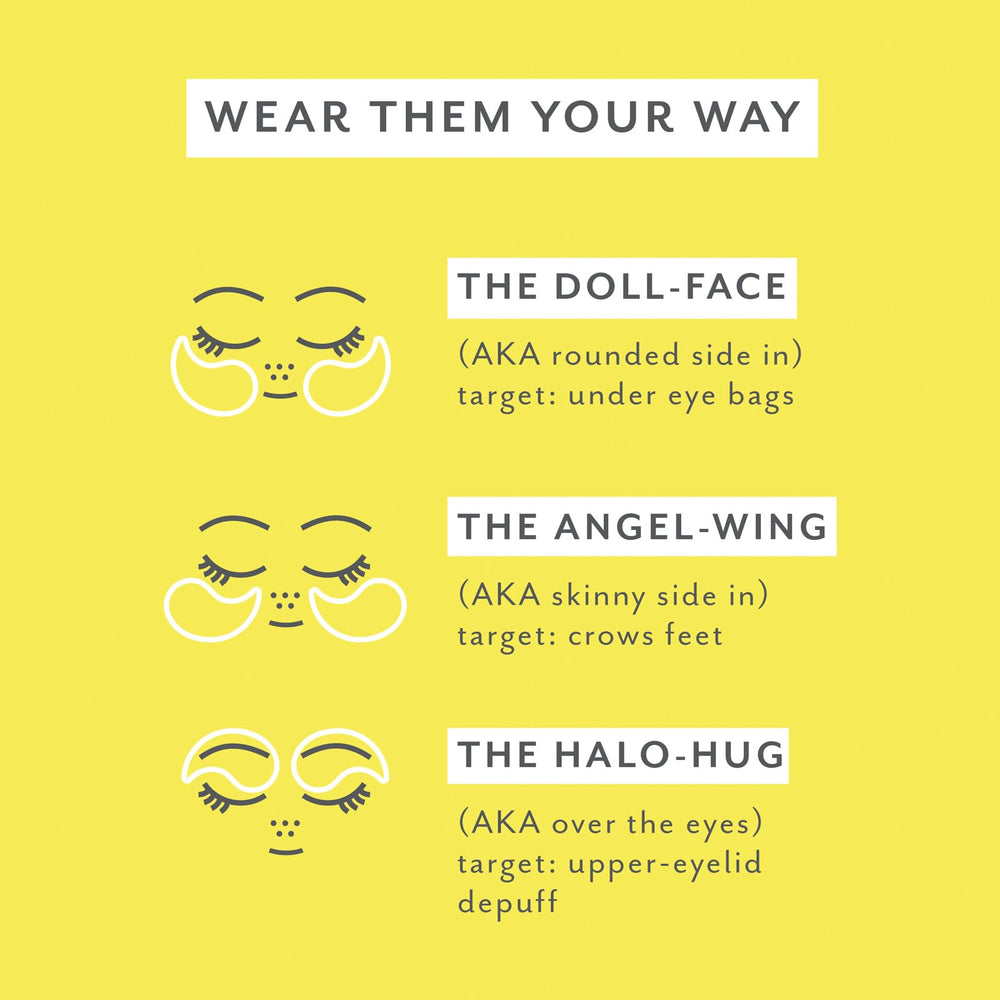 Hydrating Patchology eye patches soothing the under-eye area during travel