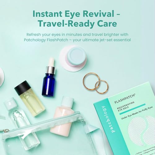 Patchology under-eye patch being applied to reduce under-eye puffiness for quick revival.