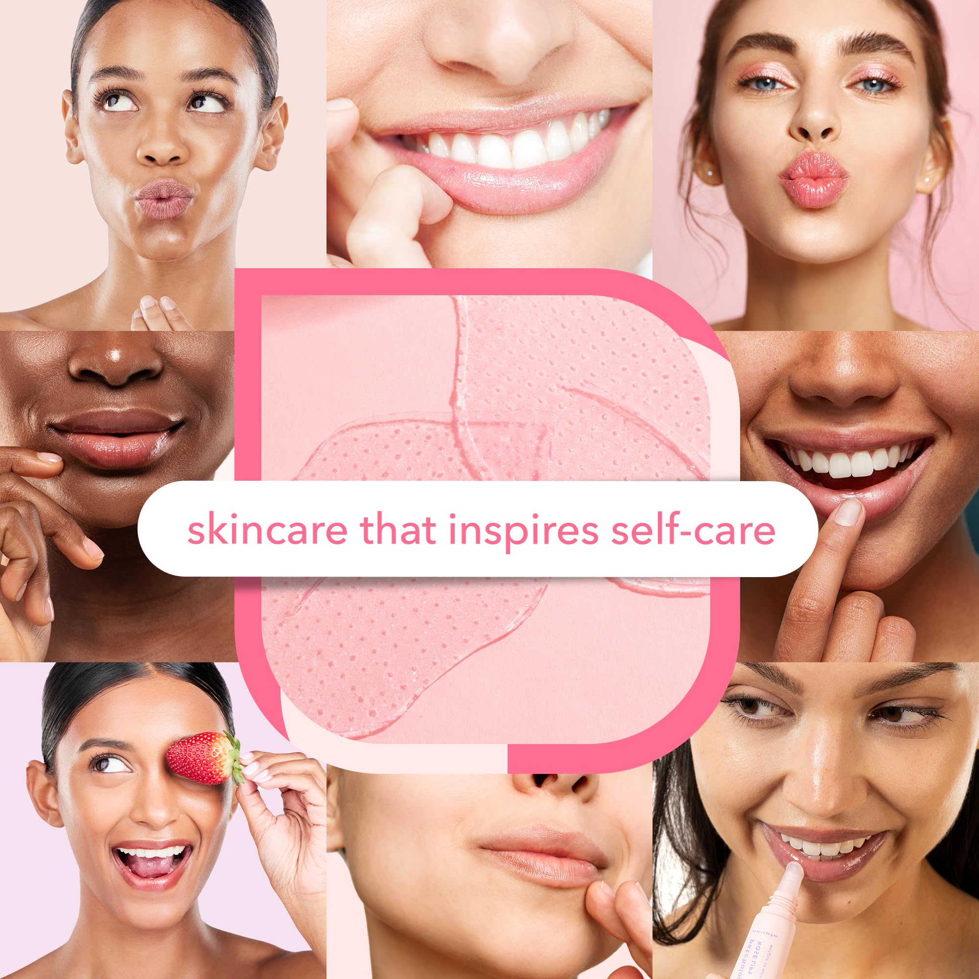 Patchology Rosé Lip Sleeping Mask glow on lips after overnight use.