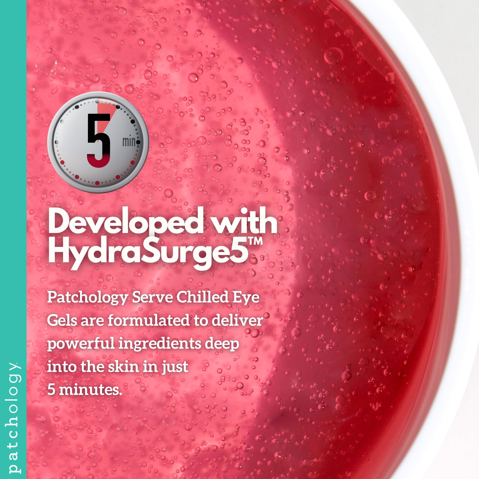 Patchology Serve Chilled Rosé Eye Gels closeup highlights hyaluronic acid