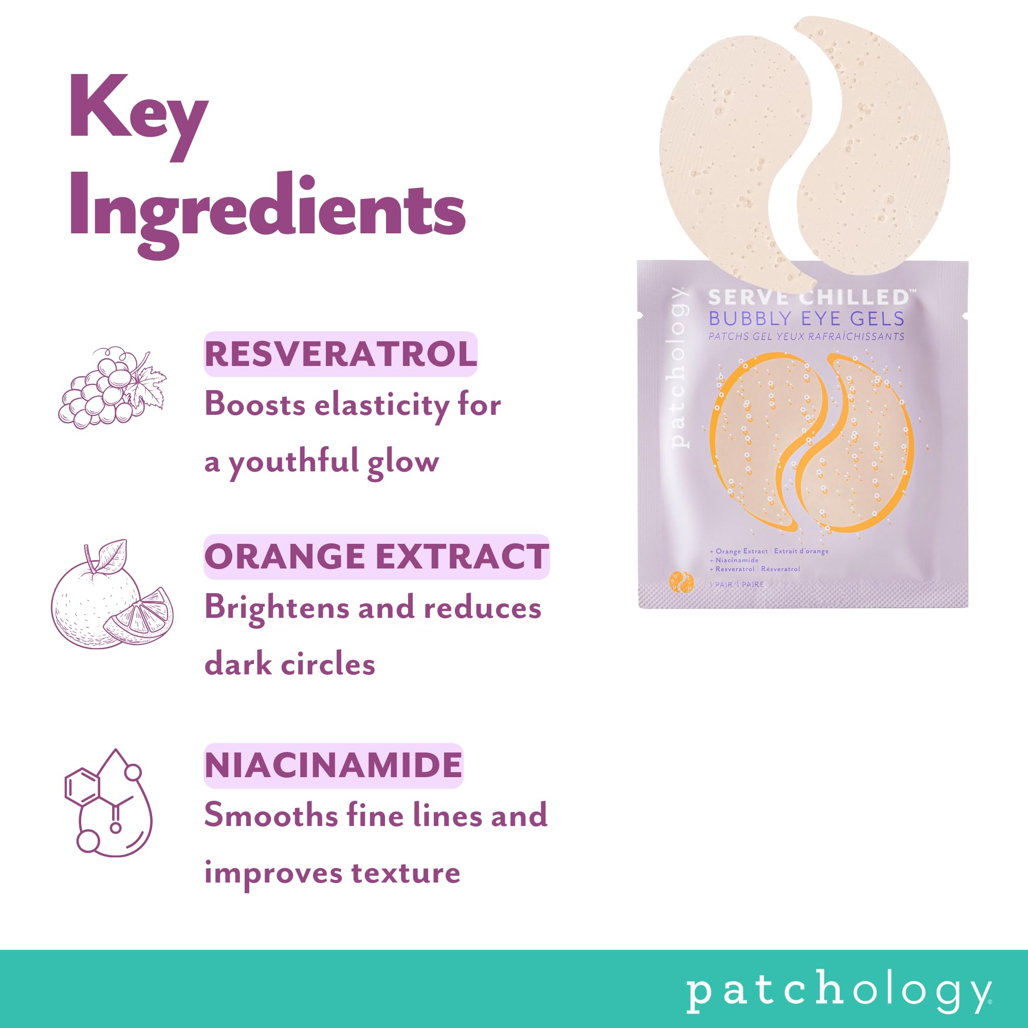 Patchology Serve Chilled eye patches in use for a revitalized look.