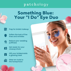 Patchology Something Blue On Ice eye patches provide instant cooling relief for puffiness before ceremonies