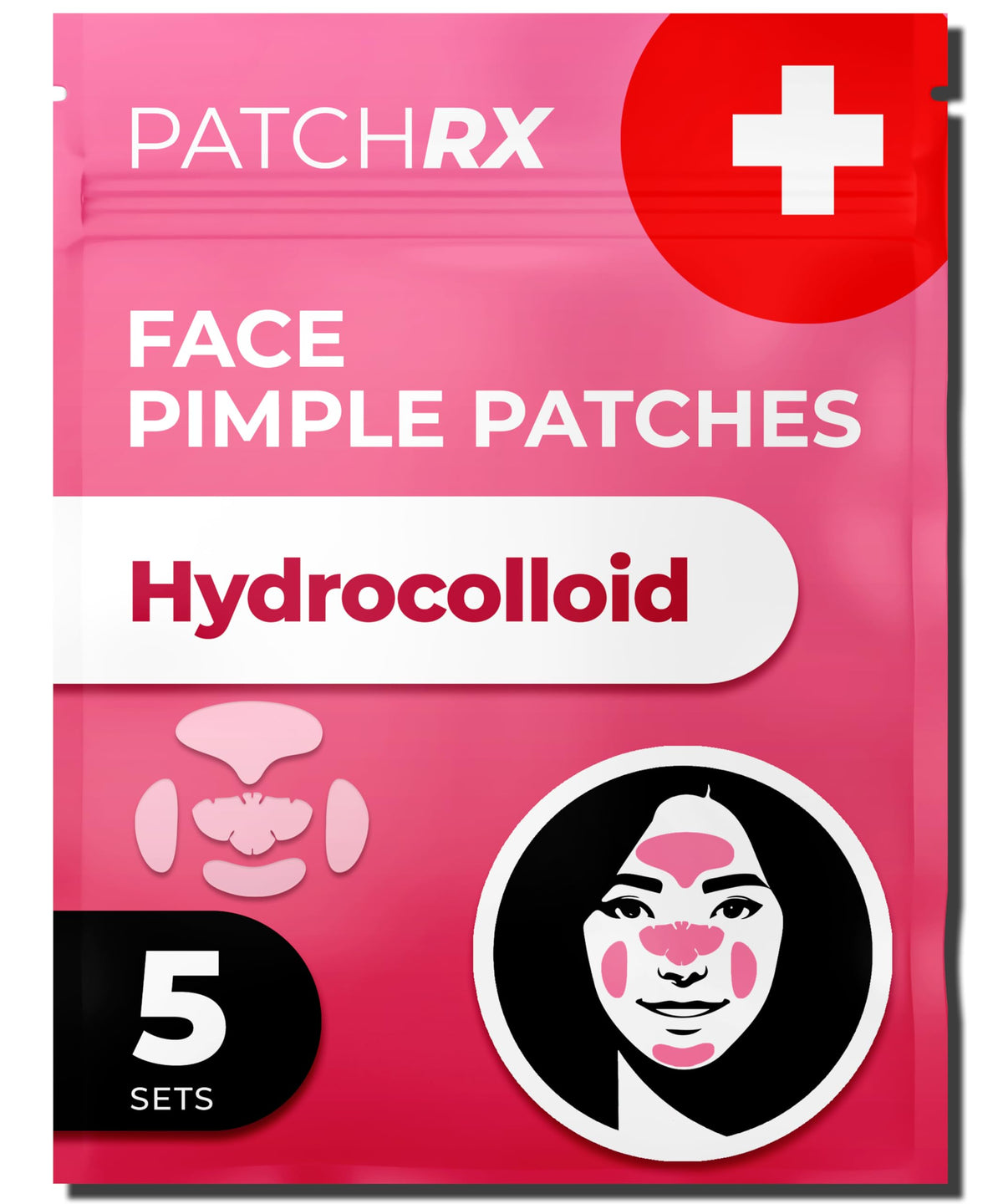 PatchRx full-face pimple patches close-up showing absorption and protection for blemishes.