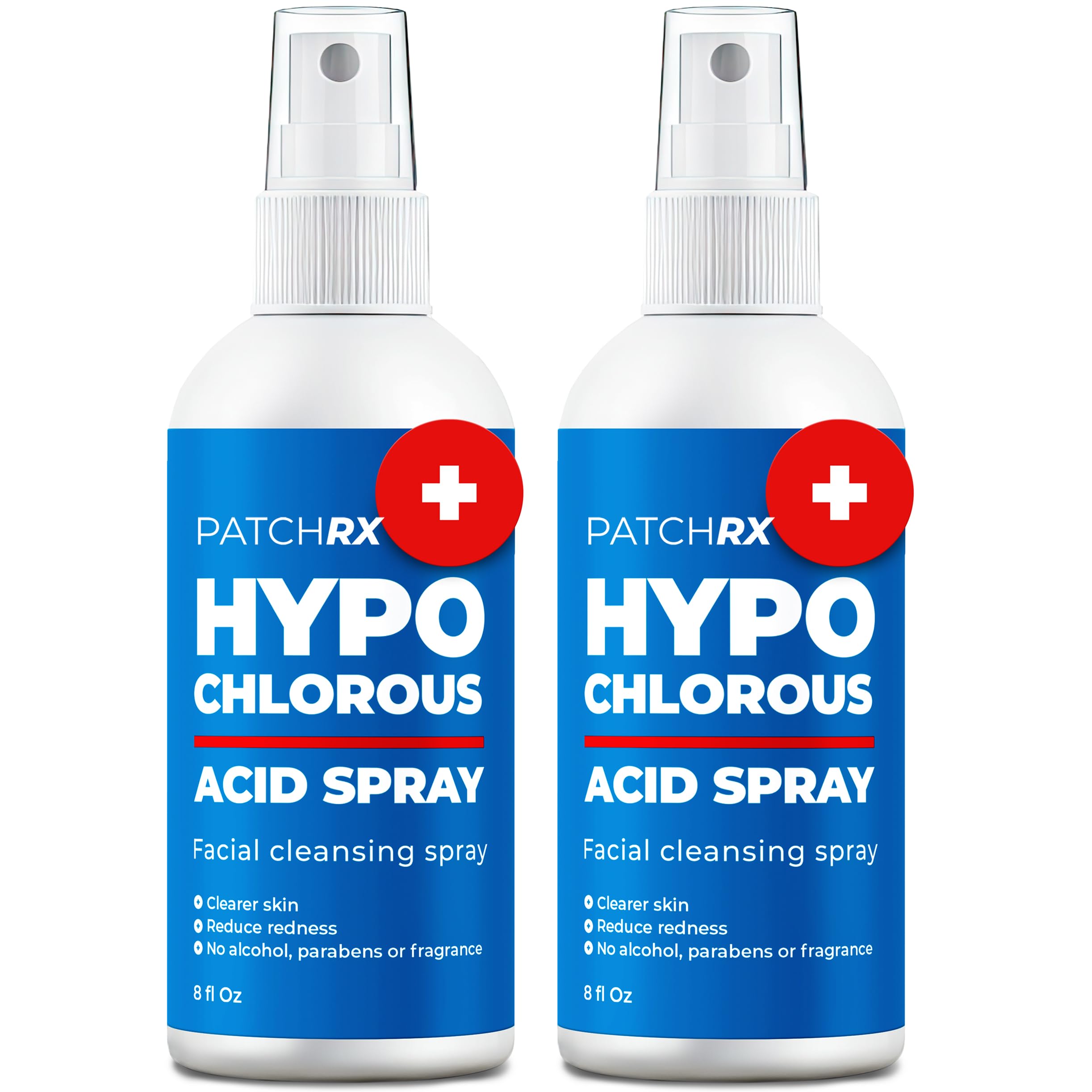 PatchRx HOCL spray 8oz two-pack bottle for at-home acne care.
