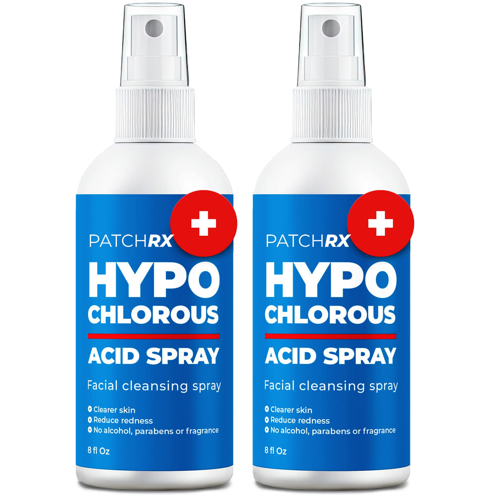 PatchRx HOCL spray 8oz two-pack bottle for at-home acne care.