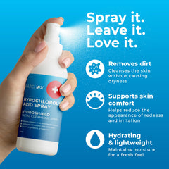 PatchRx HOCL spray mist close-up for daily soothing and cleansing.