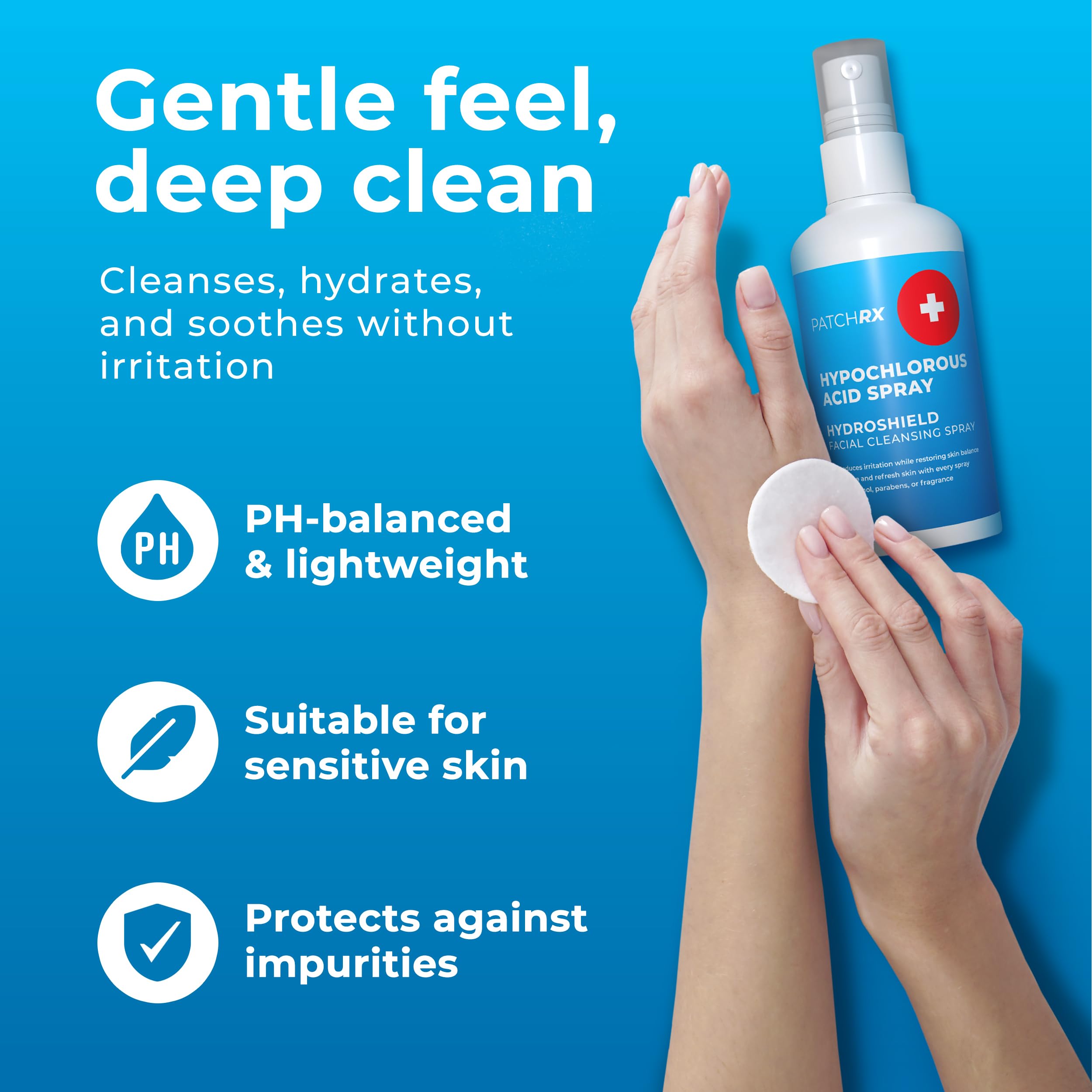 PatchRx HOCL spray gym bag essential for post-workout skin refresh.