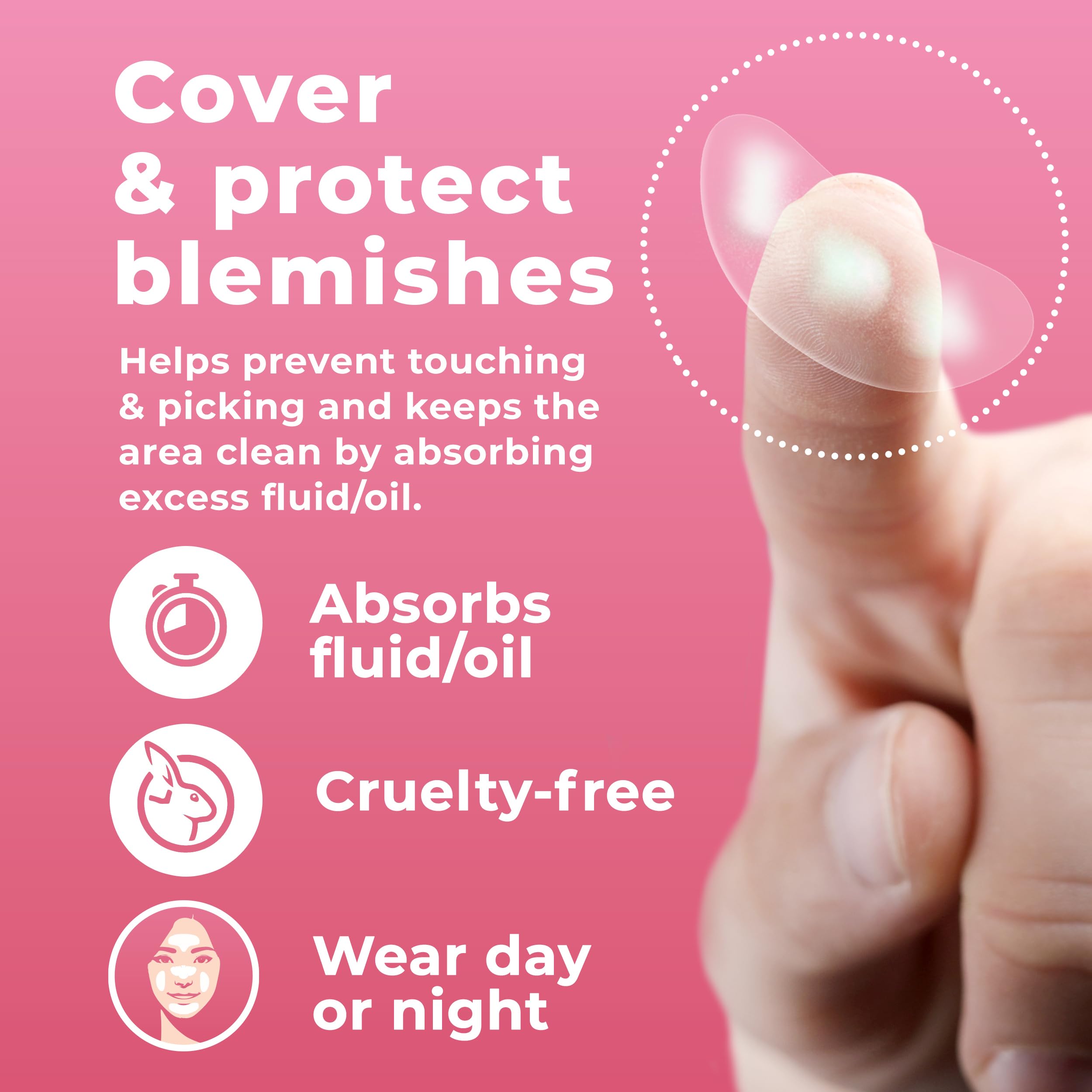 PatchRx ultra-thin dots on skin offer discreet, breathable coverage for pimples.
