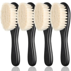Patelai barber fade brush set wooden handle closeup shows ergonomic grip for precise styling