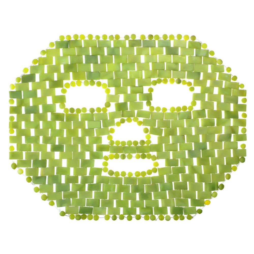 Patelai Jade Mask green close-up for cooling facial massage.