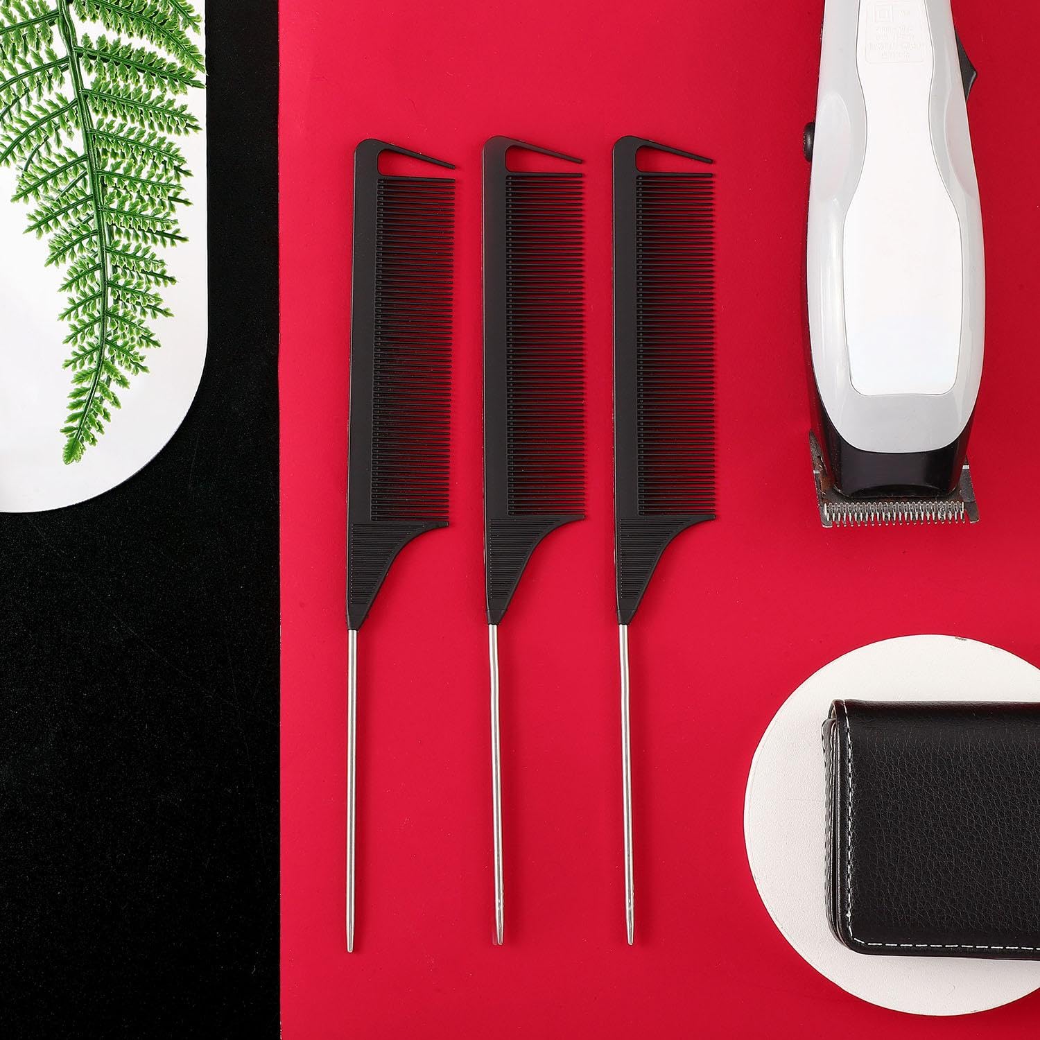 Patelai multi-use comb for straight or curly hair to set styles.