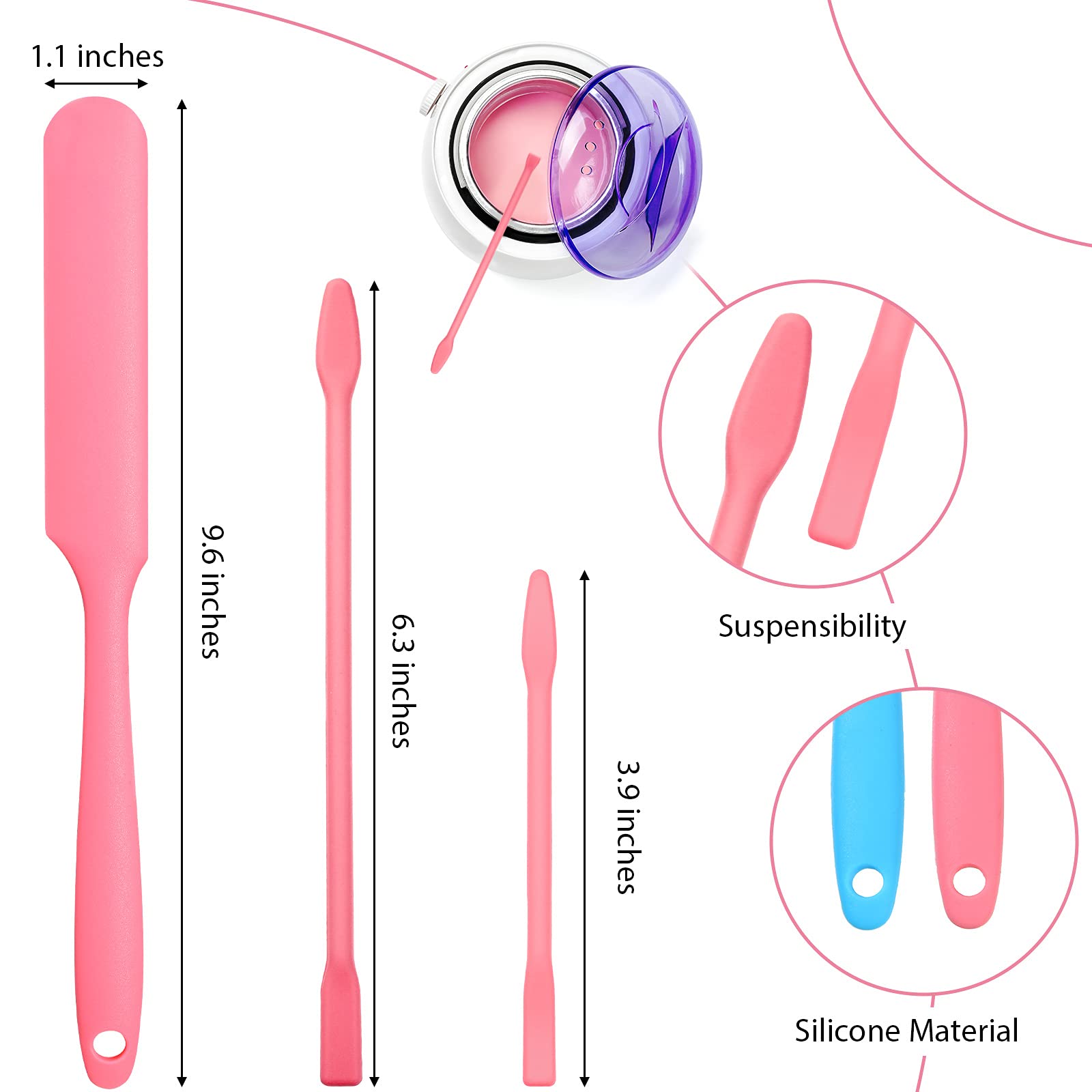 Patelai small silicone spatula 3.9in precise for delicate areas.