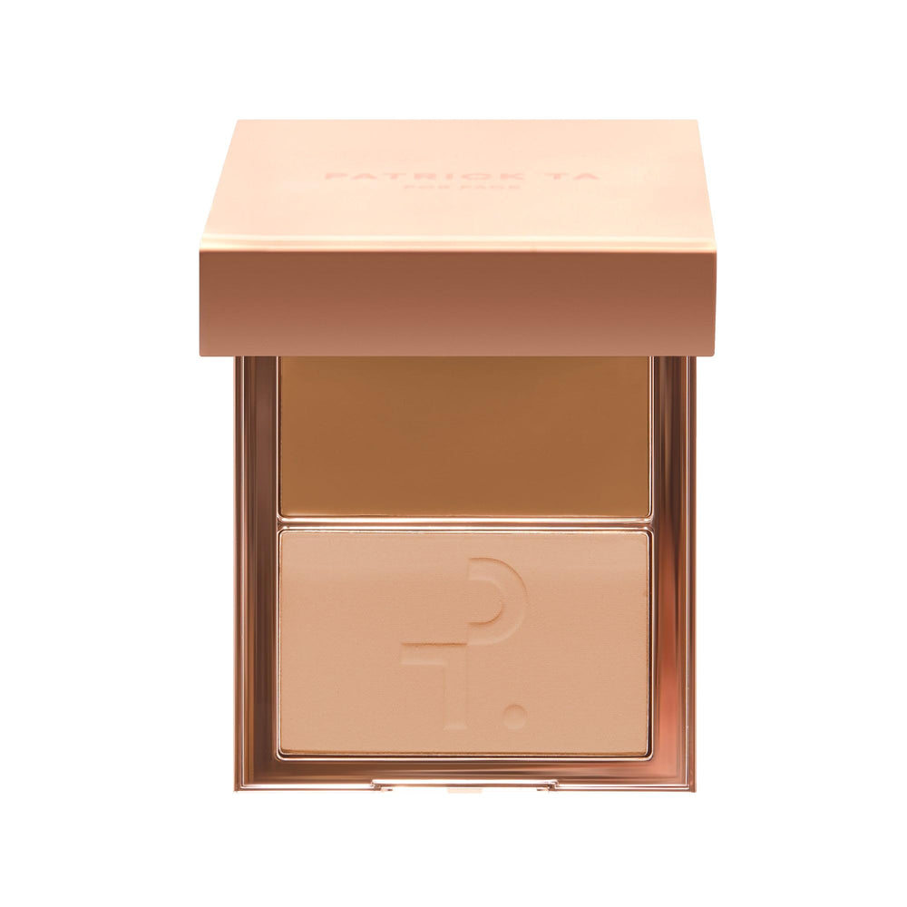 Patrick Ta Major Skin Crème Foundation compact showing creamy texture for buildable coverage
