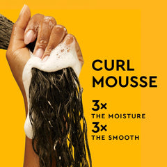 PATTERN Beauty Curl Mousse bottle side highlights easy-to-apply foam for wash-and-go styles.