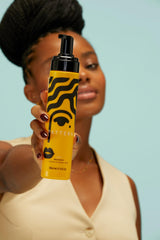 PATTERN Beauty Curl Mousse foam-dispense demonstrates weightless volume without crunch.