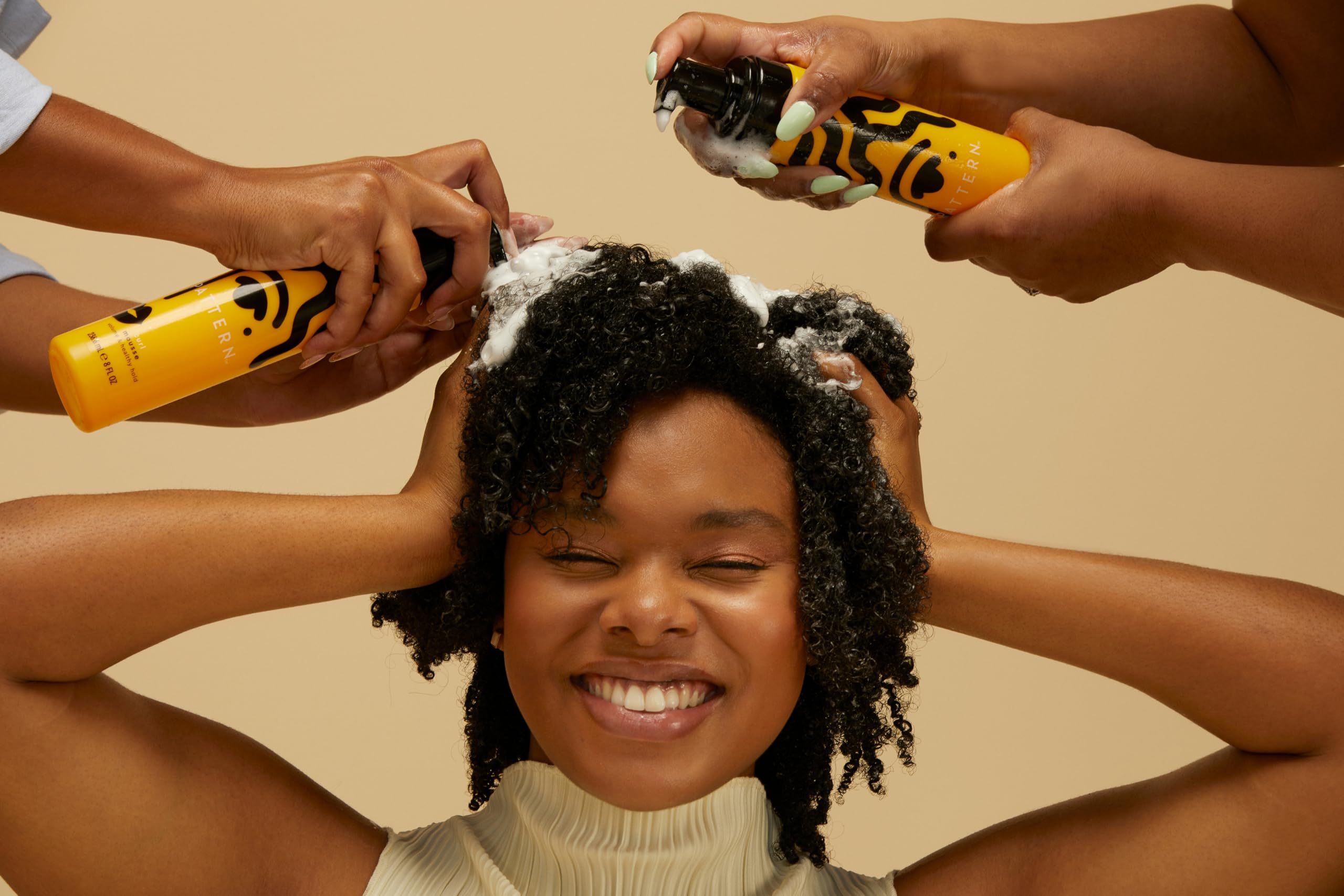 PATTERN Beauty Curl Mousse marshmallow-root scene highlights conditioning softness.