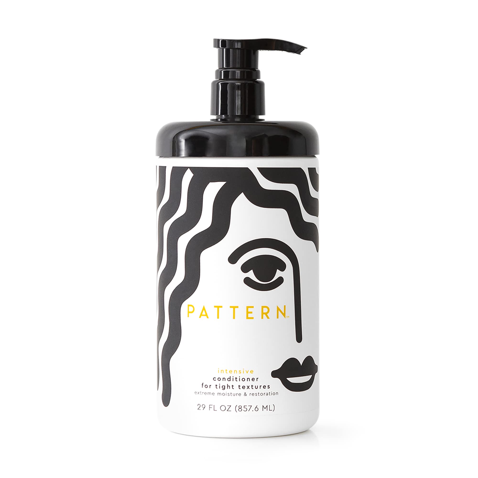 PATTERN Intensive Conditioner bottle pour for deep hydration in tight curls.