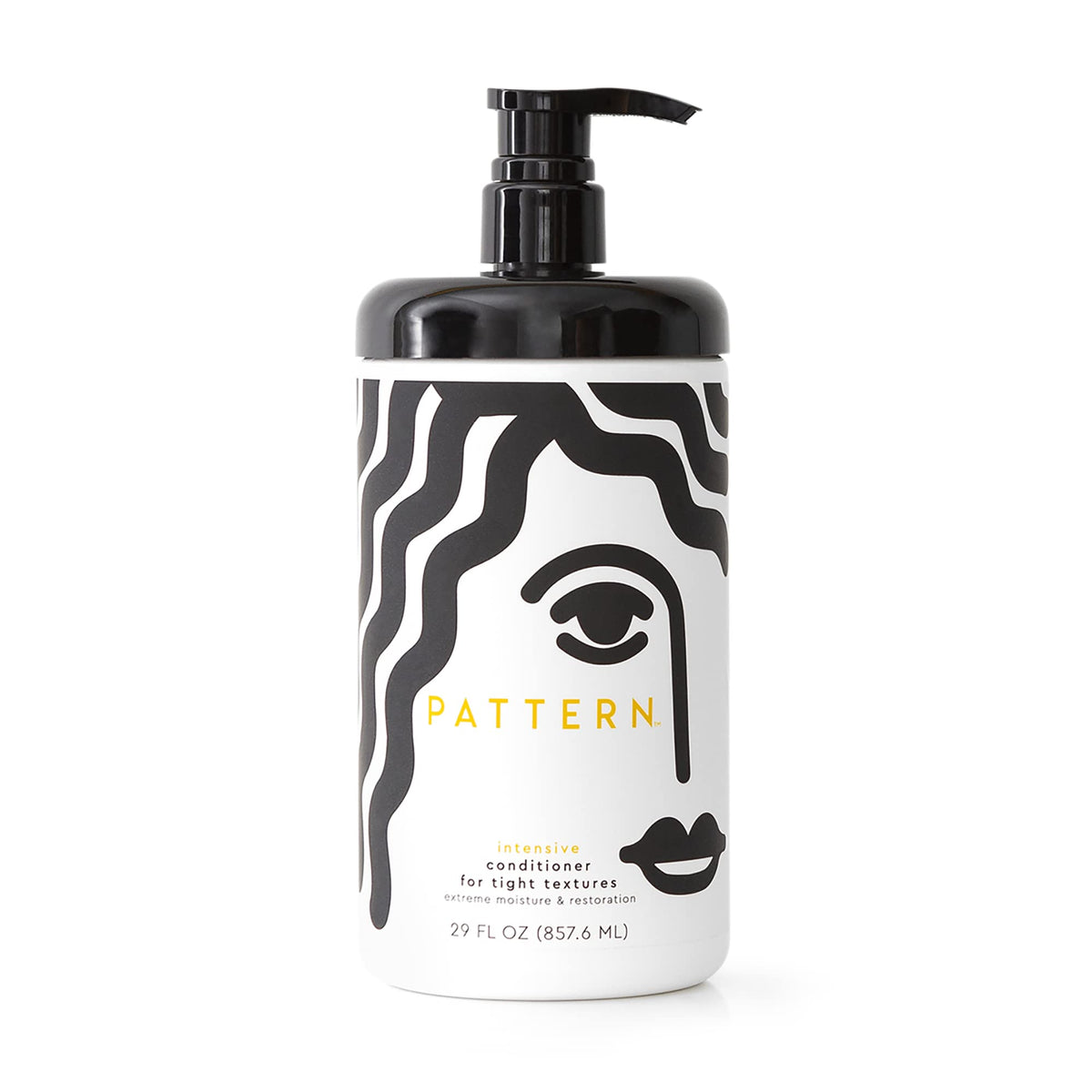 PATTERN Intensive Conditioner bottle pour for deep hydration in tight curls.