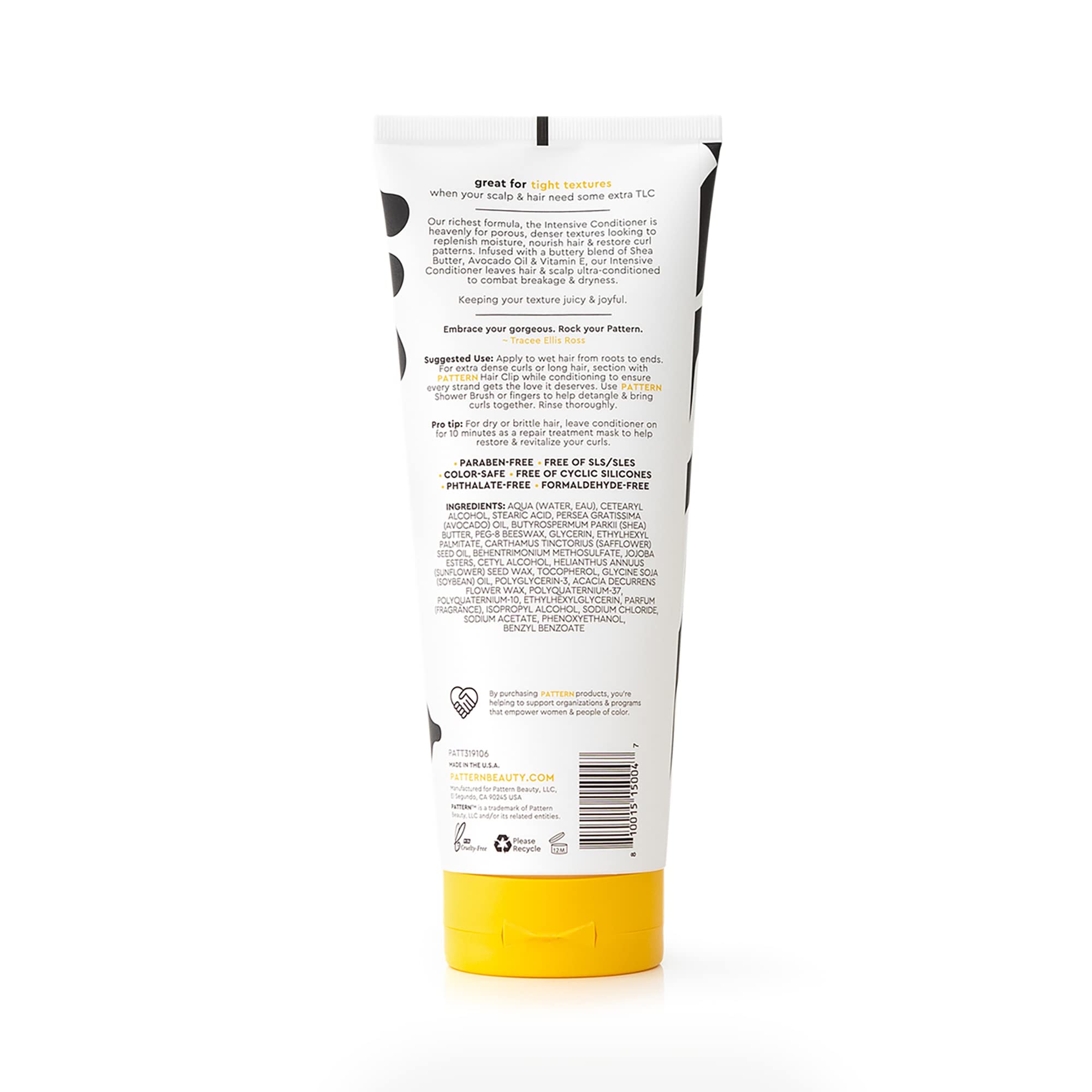 PATTERN Beauty Intensive Conditioner jar massage conveys nourishing treatment for dry coils