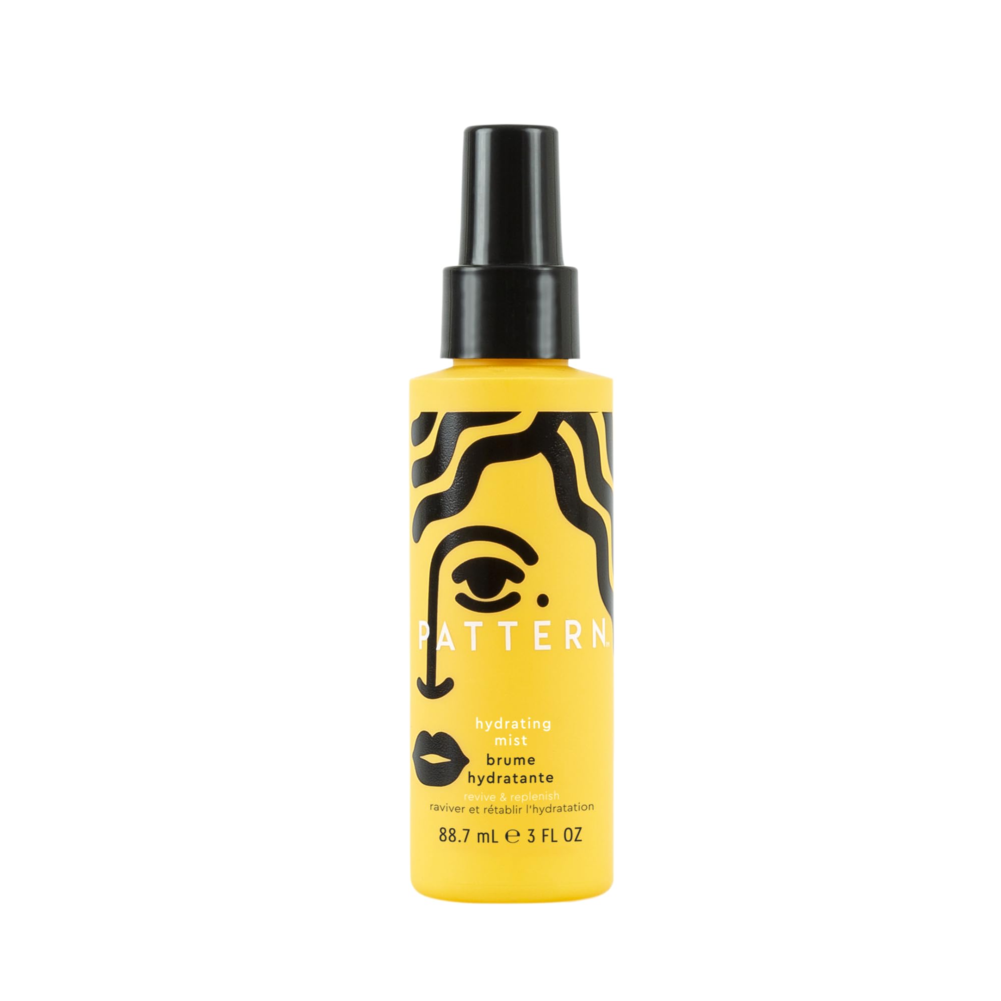 PATTERN Eco refill label highlighting reusable packaging for eco-conscious curl care.