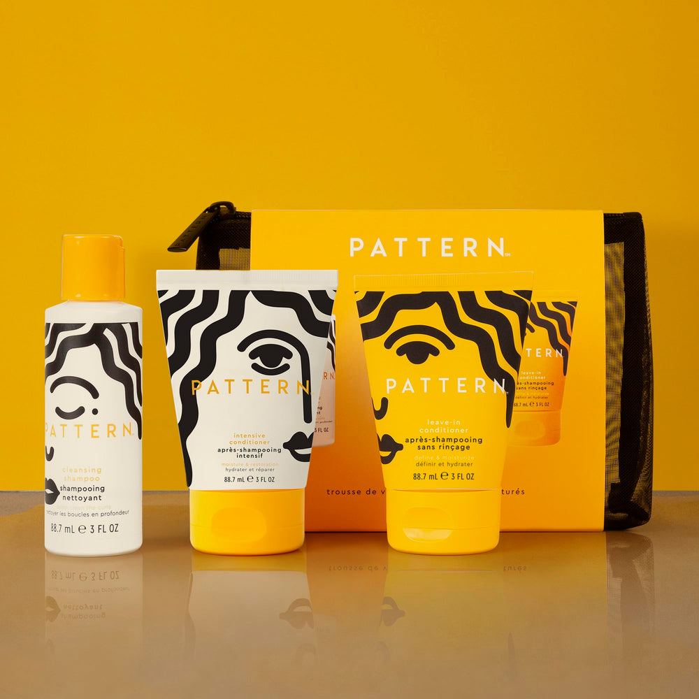 Refillable tubes from PATTERN travel kit supporting eco-conscious choices