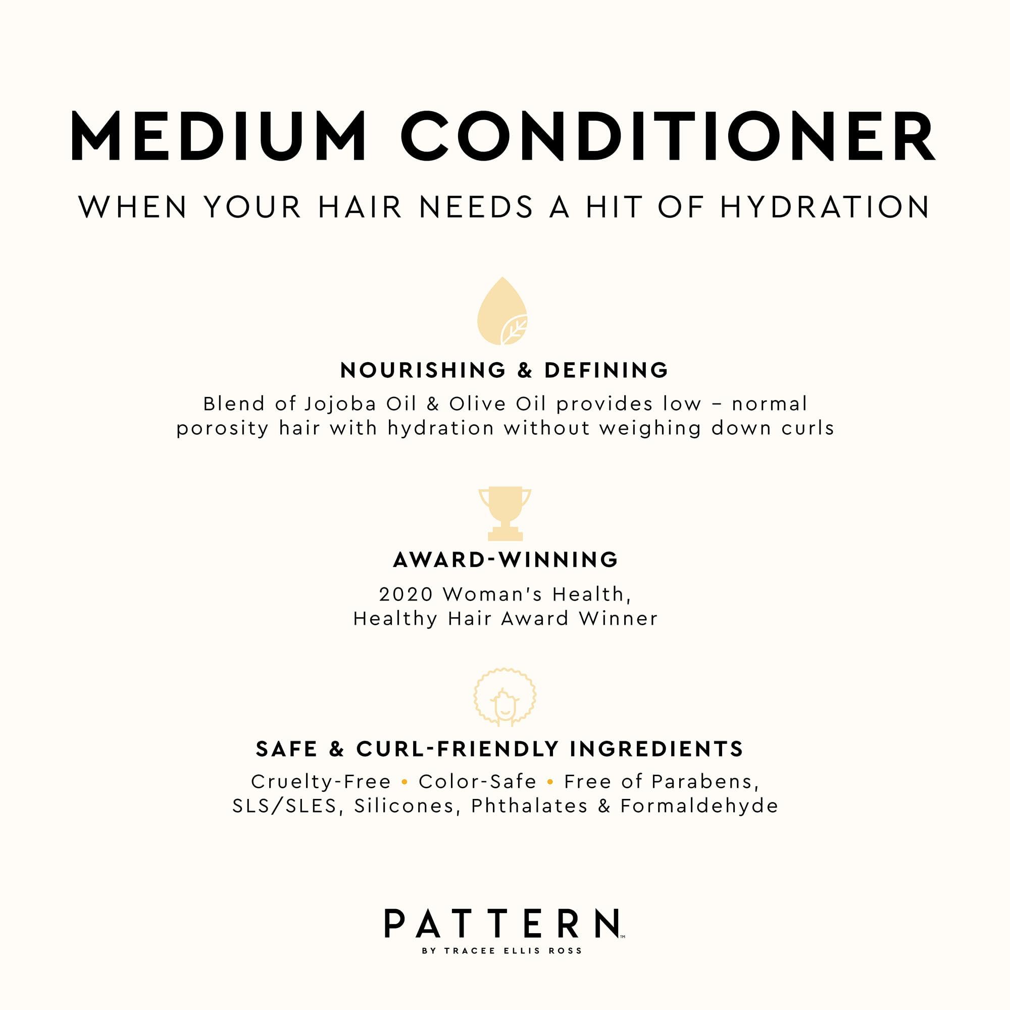 PATTERN Beauty by Tracee Ellis Ross Medium Conditioner creamy texture emphasizing slip and curl definition.