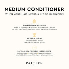 PATTERN Beauty pump in action highlights creamy slip for smooth combing.