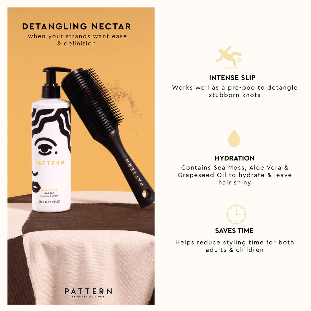 PATTERN Beauty Detangling Nectar leave-in application for tangle-free styling.