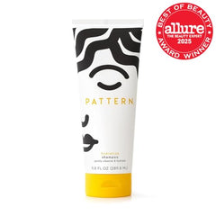 PATTERN Hydration Shampoo bottle-cap closeup demonstrates easy dispensing for cleansing