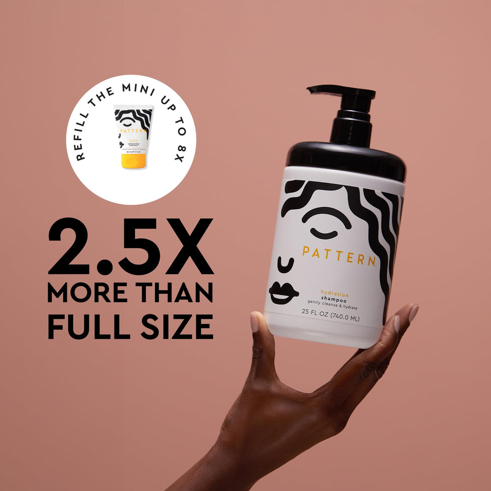 PATTERN Hydration Shampoo color-safe curls emphasizes safeguarding color while washing.