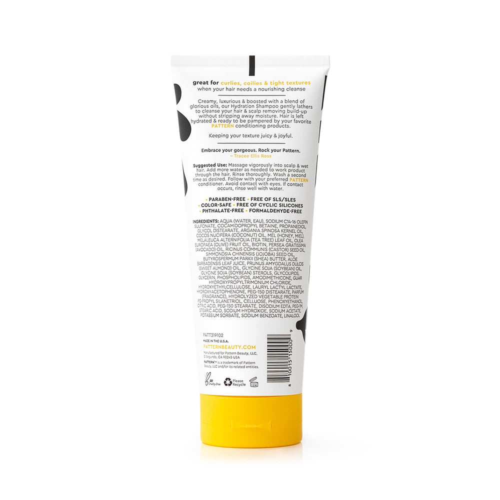 PATTERN Hydration Shampoo curly-hair texture demonstrates compatibility with 3a-4c curls