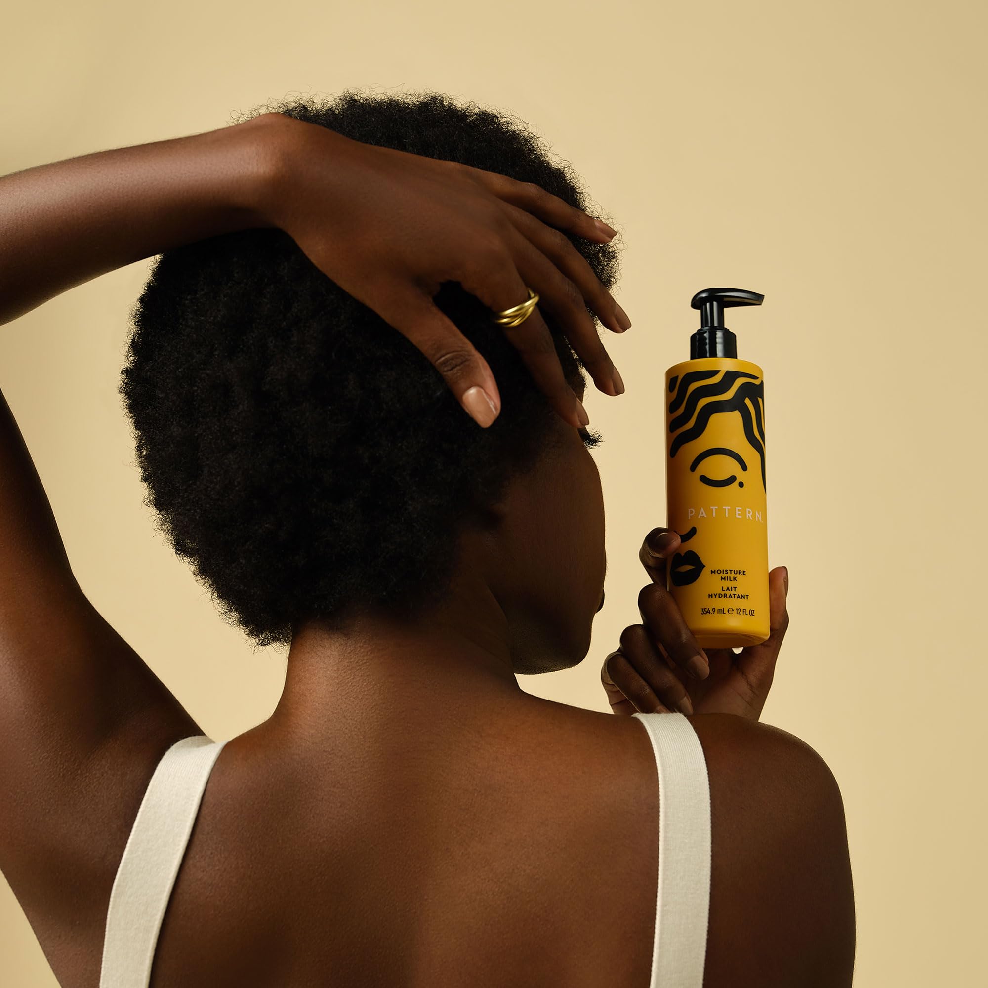 PATTERN Moisture Hair Milk wash-and-go moment captures quick curl hydration.