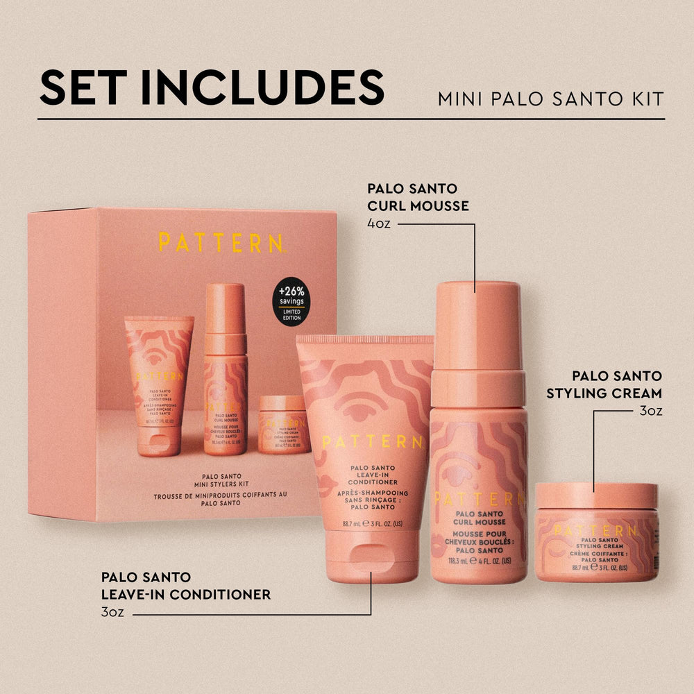 PATTERN Palo Santo Curl Mousse mini tube for defined curls while traveling
