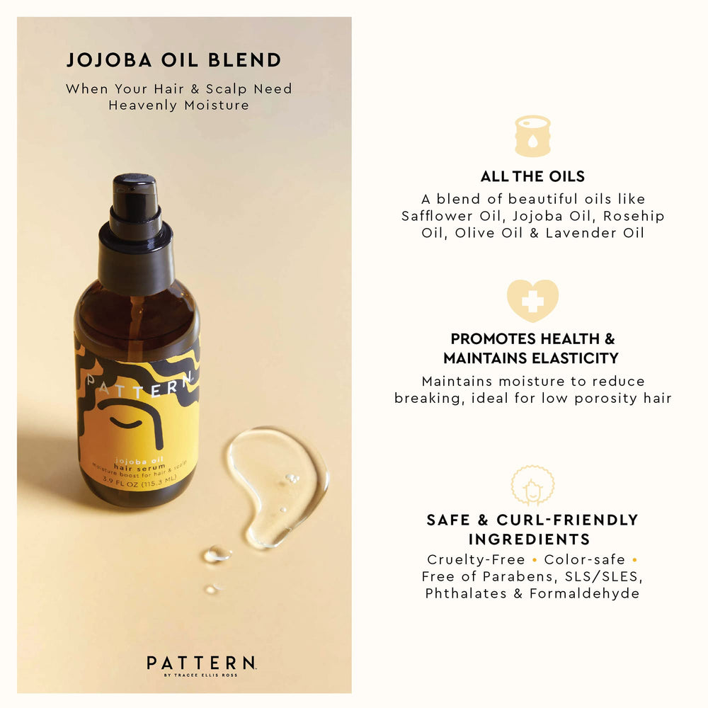 PATTERN safflower oil drop highlights nourishing hydration for smooth lengths