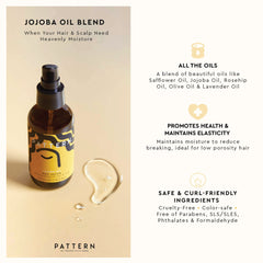 PATTERN safflower oil drop highlights nourishing hydration for smooth lengths