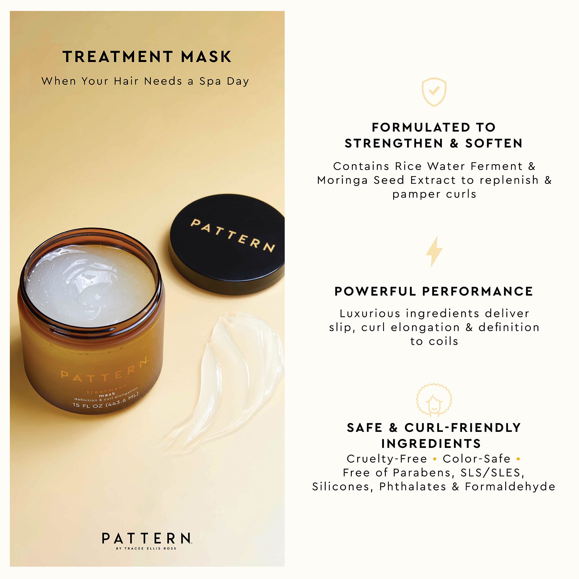 PATTERN Treatment Mask application ritual defines curls.