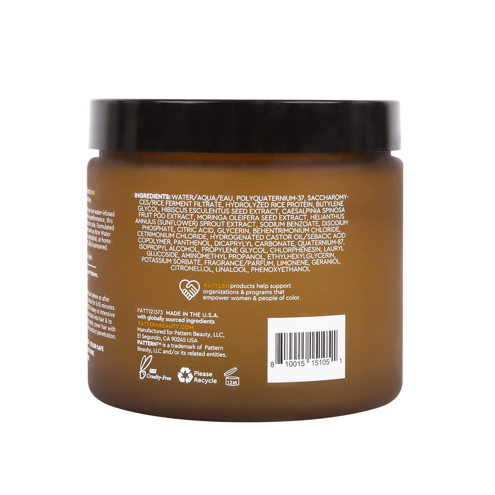 PATTERN Treatment Mask texture close-up shows hydrating formula.