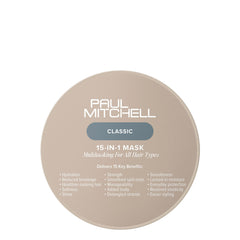 Paul Mitchell 15-In-1 Mask jar closeup highlighting deep conditioning for all hair types
