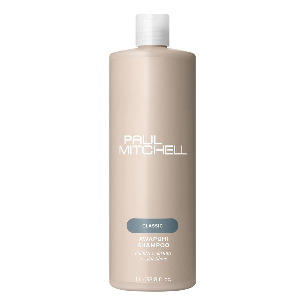 Paul Mitchell Awapuhi Shampoo bottle front shows color-safe hydration for all hair types.