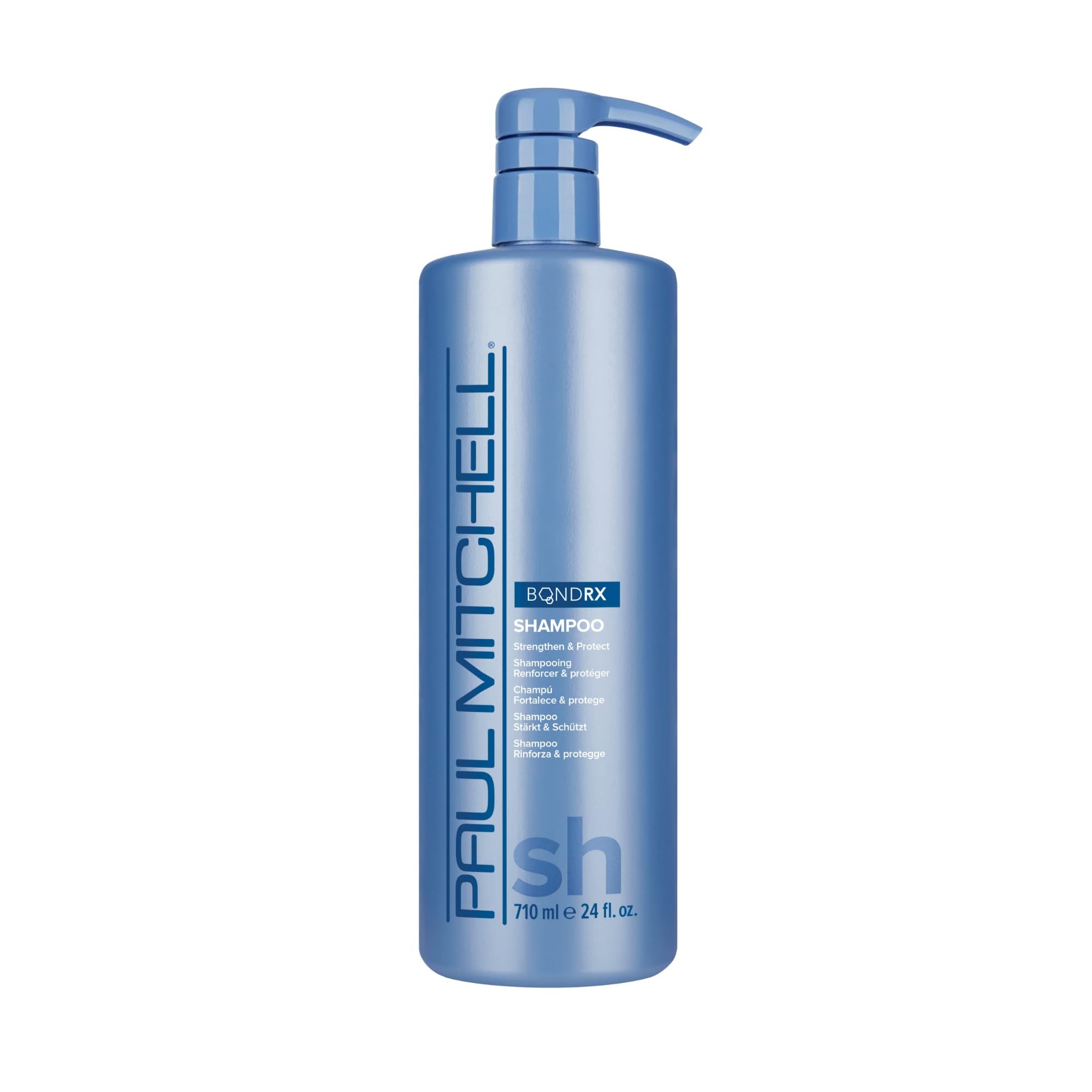 Paul Mitchell Bond RX Shampoo bottle front highlighting bond protection for damaged hair