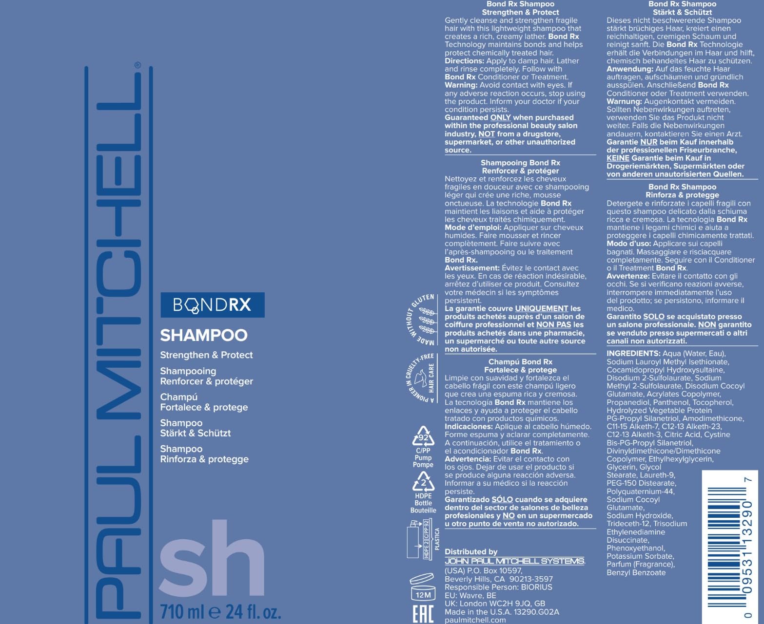 Pump bottle design of Paul Mitchell Bond RX Shampoo for easy dispensing