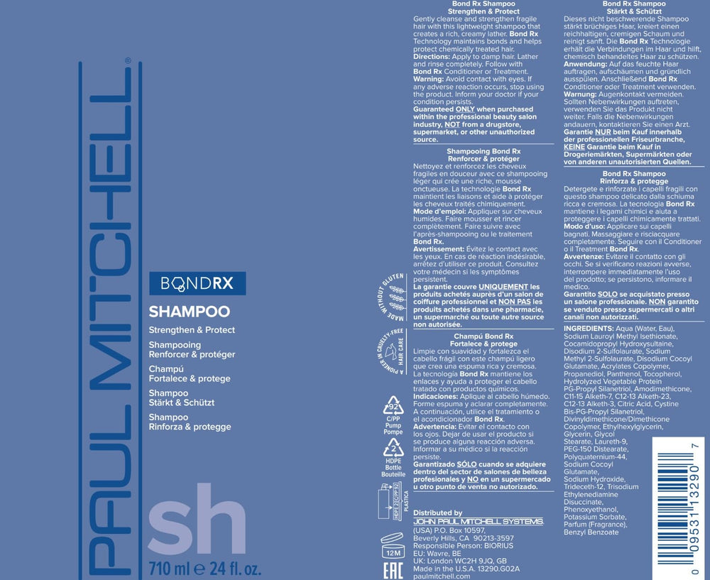 Pump bottle design of Paul Mitchell Bond RX Shampoo for easy dispensing