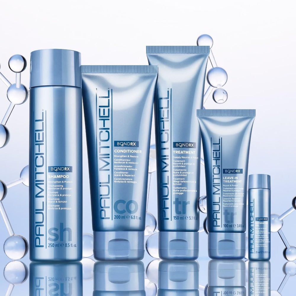 Paul Mitchell Bond RX ingredients science diagram communicates patented technology supporting hair fiber reinforcement