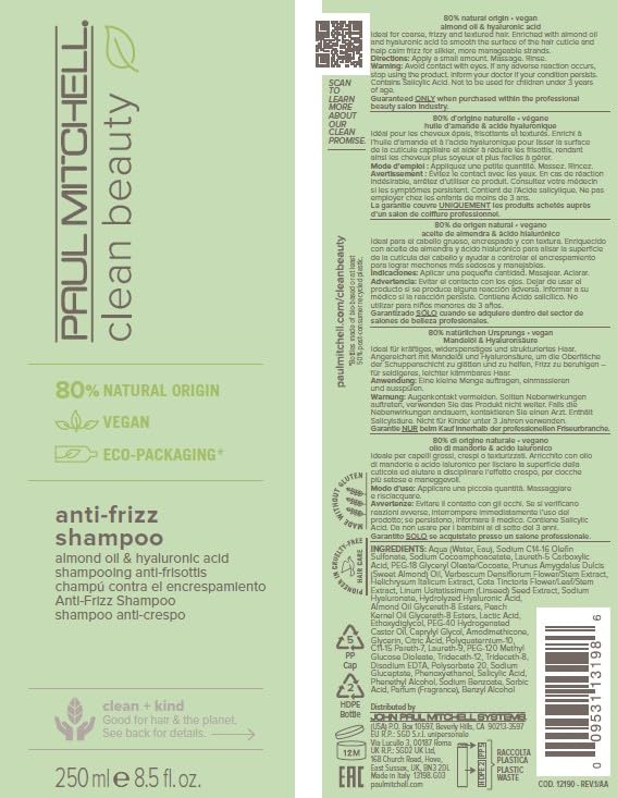 Paul Mitchell Clean Beauty anti-frizz shampoo bio-based packaging illustration shows sustainability.