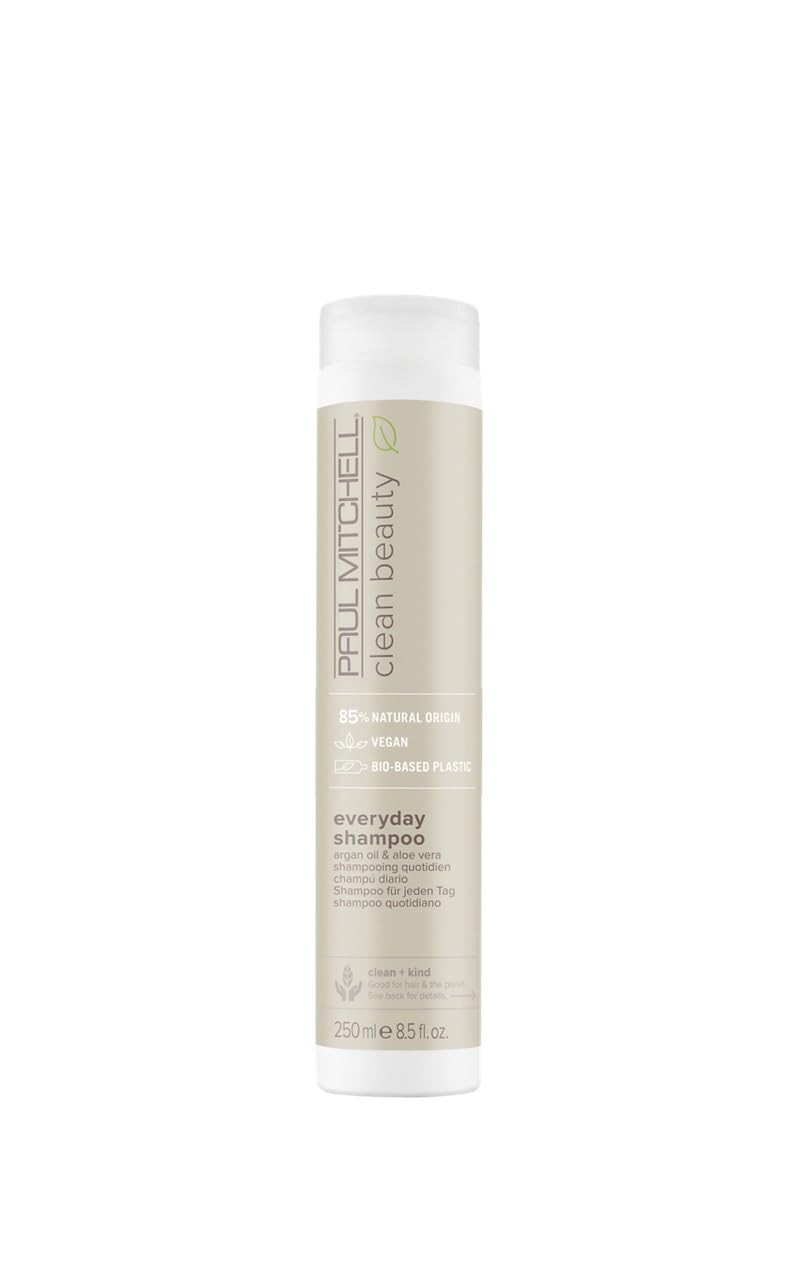 Paul Mitchell Clean Beauty Everyday Shampoo bottle front highlights daily-use shampoo for all hair types