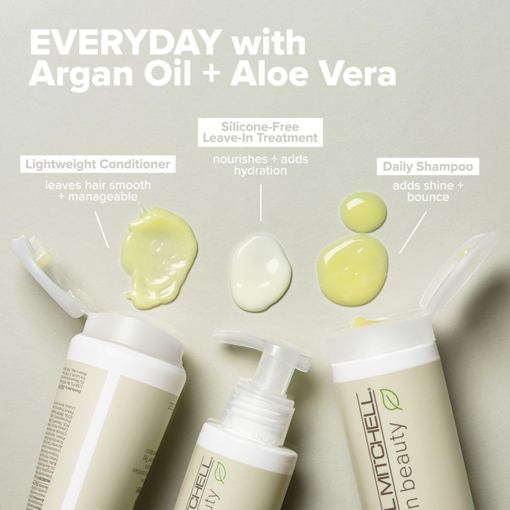 Paul Mitchell Clean Beauty Everyday Shampoo pump demonstrates convenient daily dosage for tidy showers