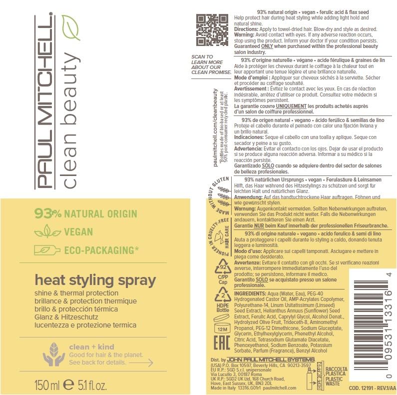 Paul Mitchell eco-packaging highlights 90% bio-based sugarcane plastic.